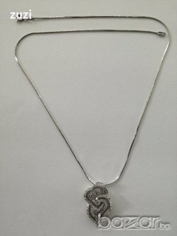 Сребърно колие със сърце с цирконий - сребро проба 925 , снимка 3 - Колиета, медальони, синджири - 19437646