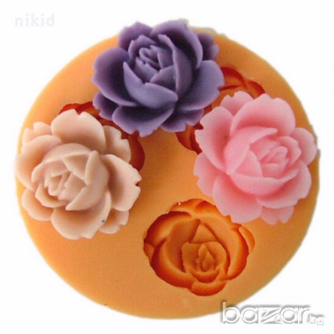  3D 3 малки розички кръгъл силиконов молд за фондан украса торта декорация мъфини шоколад, снимка 1 - Форми - 16463231