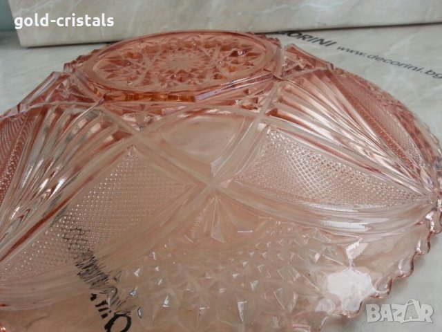 Стара стъклена голяма фруктиера купа чиния, снимка 3 - Антикварни и старинни предмети - 24962864