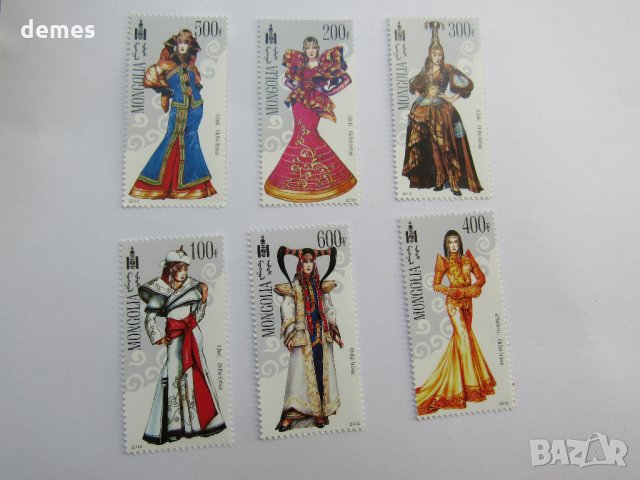  Сет 6 марки Монголски модерни национални костюм,ново,2012 г., снимка 15 - Филателия - 22424087
