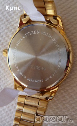 Нов ! Ръчен часовник Цитизен Сваровски Златен цвят, Citizen Swarovski Gold ToneED8122-59A, снимка 4 - Дамски - 12154134