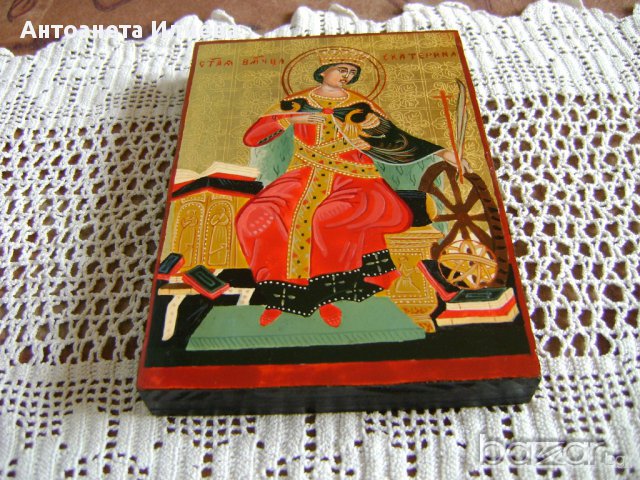 Икона Св. Екатерина, снимка 10 - Икони - 12223890