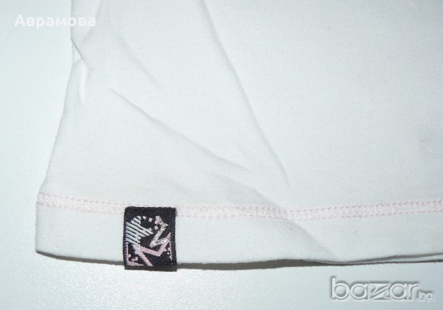 Wojcika Блуза бяла с апликация камъни, къс ръкав – 104см, снимка 7 - Детски Блузи и туники - 19864472