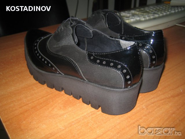 Дамски обувки естествена кожа/естествен лак черни, снимка 3 - Дамски обувки на ток - 17610322