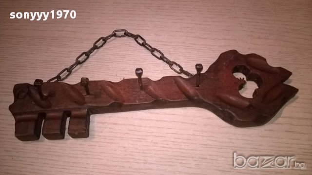 Поставка за ключове-дърво/метал-28х8см-внос швеицария, снимка 3 - Антикварни и старинни предмети - 16788869