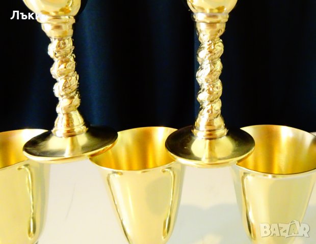 Месингови чаши за ракия,маркирани. , снимка 5 - Антикварни и старинни предмети - 25412890