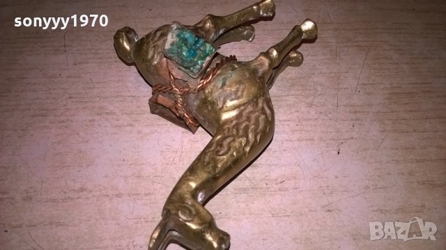 лама-масивен мед/месинг-внос испания-10х9х3см, снимка 6 - Колекции - 25244462