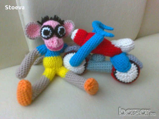 Кукла Маймунка моторист играчка, снимка 7 - Кукли - 14265804