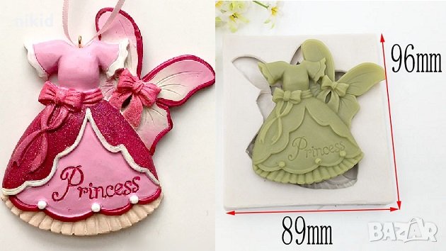 Princess рокля голяма силиконов молд форма фондан шоколад гипс декор украса