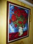 Гоблен "Макове на Ван Гог". 44 на 36см, снимка 2