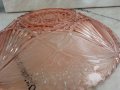 Стара стъклена голяма фруктиера купа чиния, снимка 3