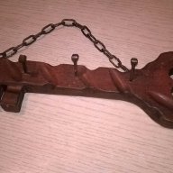 Поставка за ключове-дърво/метал-28х8см-внос швеицария, снимка 2 - Антикварни и старинни предмети - 16788869