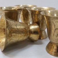 Месингови чашки 5броя, снимка 3 - Антикварни и старинни предмети - 25879339