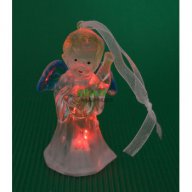 Декоративна фигурка - ангелче, светещо в различни цветове. Изработена от PVC материал., снимка 2 - Романтични подаръци - 16204581
