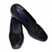 Servas дамски черни кожени обувки, снимка 3 - Дамски обувки на ток - 23492931