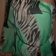 Прекрасна  дамска рокля в зелен шифон № М- Намалена, снимка 5 - Рокли - 9978311