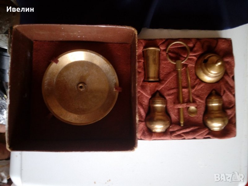 стар комплект бронзови прибори за подправки, снимка 1