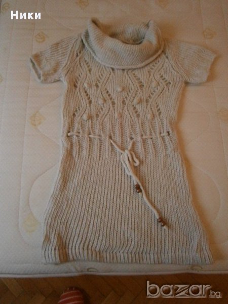Дамски пуловер / туника с къс ръкав - размер М, снимка 1