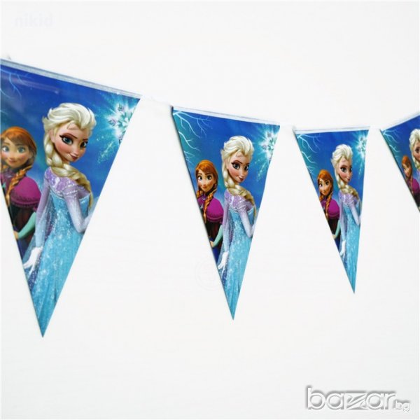 Замръзналото Кралство Елза Анна Парти Гирлянд Знаменца Флаг Банер, снимка 1
