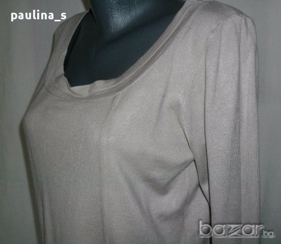 Два различни броя / Дизайнерска еластична блуза "Giada", цвят Нюд и цвят Мента / голям размер , снимка 5 - Блузи с дълъг ръкав и пуловери - 17411257