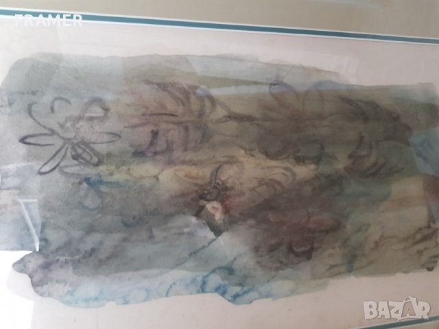 Дечко Узунов Натюрморт Цветя Оригинал акварел Сертификат, снимка 4 - Картини - 23356084