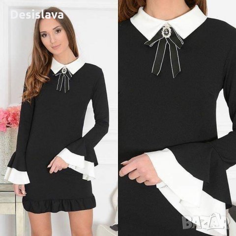 Черна рокля с дълъг ръкав , снимка 1