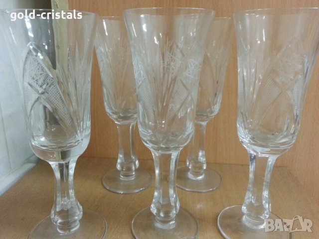  кристални чаши , снимка 2 - Антикварни и старинни предмети - 22297237