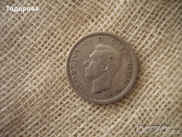 Сребърни sixpence-1942 година, снимка 2 - Нумизматика и бонистика - 18329736