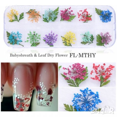 сухи цветя за декорация на маникюр, снимка 4 - Продукти за маникюр - 10698717