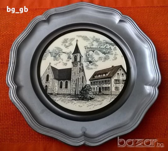 Немска метална чиния, снимка 1 - Декорация за дома - 15375693