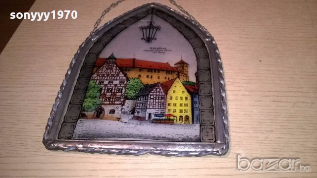 Nurnberg-germany-27х20см-витраж-ретро колекция-внос швеицария, снимка 13 - Антикварни и старинни предмети - 17306077