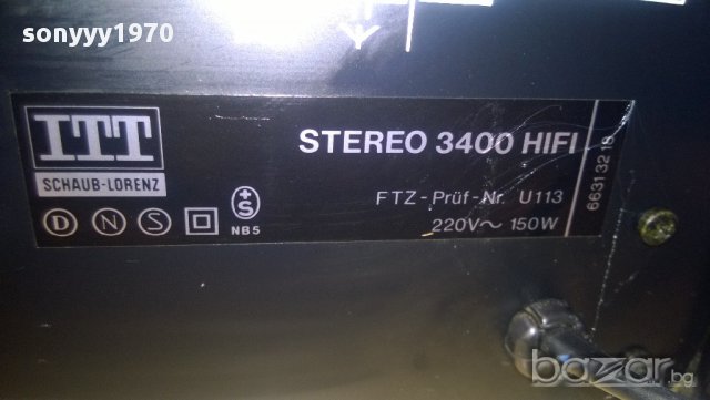 itt schaub-lorenz 3400 hi-fi-stereo receiver-внос швеицария, снимка 7 - Ресийвъри, усилватели, смесителни пултове - 11401093