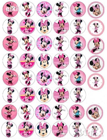 Мини Маус лист 3 см лепенки стикери за украса и декорация торта самозалепващи