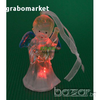 Декоративна фигурка - ангелче, светещо в различни цветове. Изработена от PVC материал., снимка 2 - Романтични подаръци - 16204581