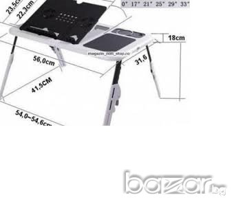 Нова маса за лаптоп с два вентилатора и подложка за мишка E-Table, снимка 2 - Лаптоп аксесоари - 11752539