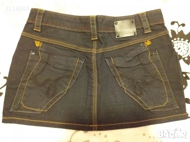 Дънкова къса пола, снимка 2 - Поли - 24873352