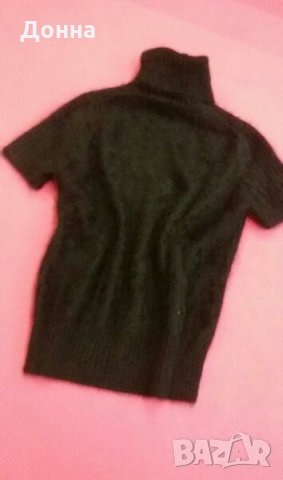 Черна блуза поло от ангора , снимка 6 - Блузи с дълъг ръкав и пуловери - 23210299