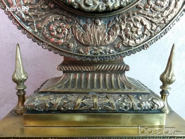 Много рядък Турски бронзов каминен  часовник/Ottoman Turkich Clock/, снимка 6 - Колекции - 21102895