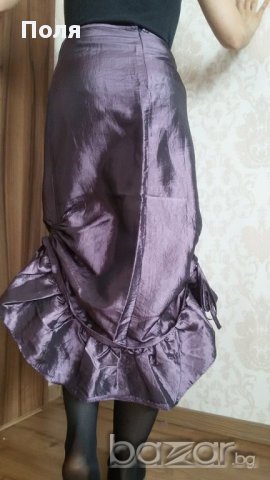 Лилава елегантна пола с възможност за набори, снимка 8 - Поли - 16789244