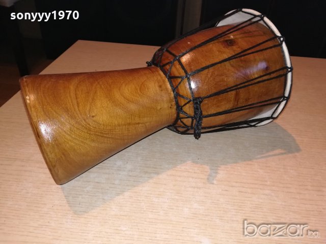 дървена тарамбука с оплетка-внос швеицария-30х17см, снимка 6 - Ударни инструменти - 20249922