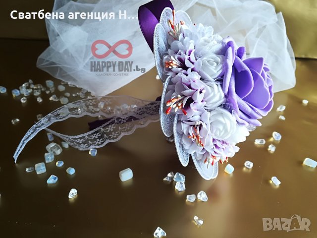 Сватбен букет за хвърляне / букет за шаферки Лучия, снимка 4 - Сватбени аксесоари - 21502616