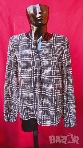 Черно-бяла блуза тип риза от шифон Vero Moda S/M, снимка 1