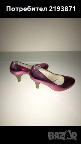 Немски ефектни кожени розови обувки Tamaris номер 36 и номер 37, снимка 3 - Дамски обувки на ток - 24276061