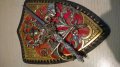 Герб с сабя за стена-30/22см-внос швеицария, снимка 3