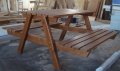 Дървена маса с пейки, снимка 2