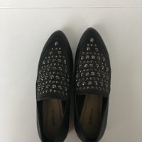 Кожени равни черни обувки с капси JustFab номер 36, снимка 8 - Дамски ежедневни обувки - 24569095