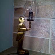 Настолна нощна лампа бронз статуетка, снимка 2 - Настолни лампи - 13232104