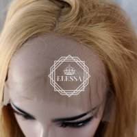 Lace Front LUXYRY WIG ELESSA Дълга Натурално Руса Перука Код 1036, снимка 8 - Аксесоари за коса - 25715200