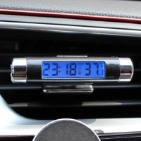 Дигитален часовник с термометър за кола автомобил електронен LCD 2в1, снимка 3 - Аксесоари и консумативи - 25138447