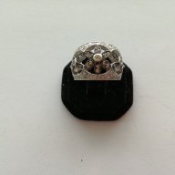 Масивен сребърен пръстен с бели и черни цирконий - сребро проба 925, снимка 4 - Пръстени - 18172345